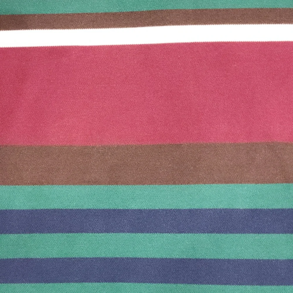 RUGBY SHIRT VTG 90s Colorblocked Striped Blue Burgundy L/S Polo campus M L 42